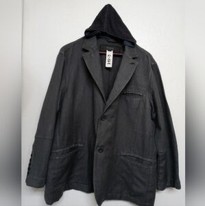 Almost New Transit Uomo Linen Blend Jacket with detachable Knit Hoodie